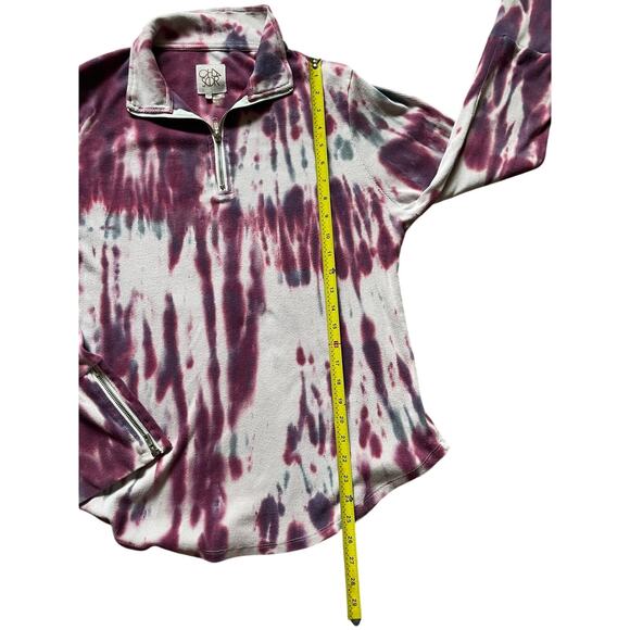CHASER Womens/Teen Thermal Tie Dye Quarter Zip Size XL zip Henley Ribbed - Picture 4 of 6